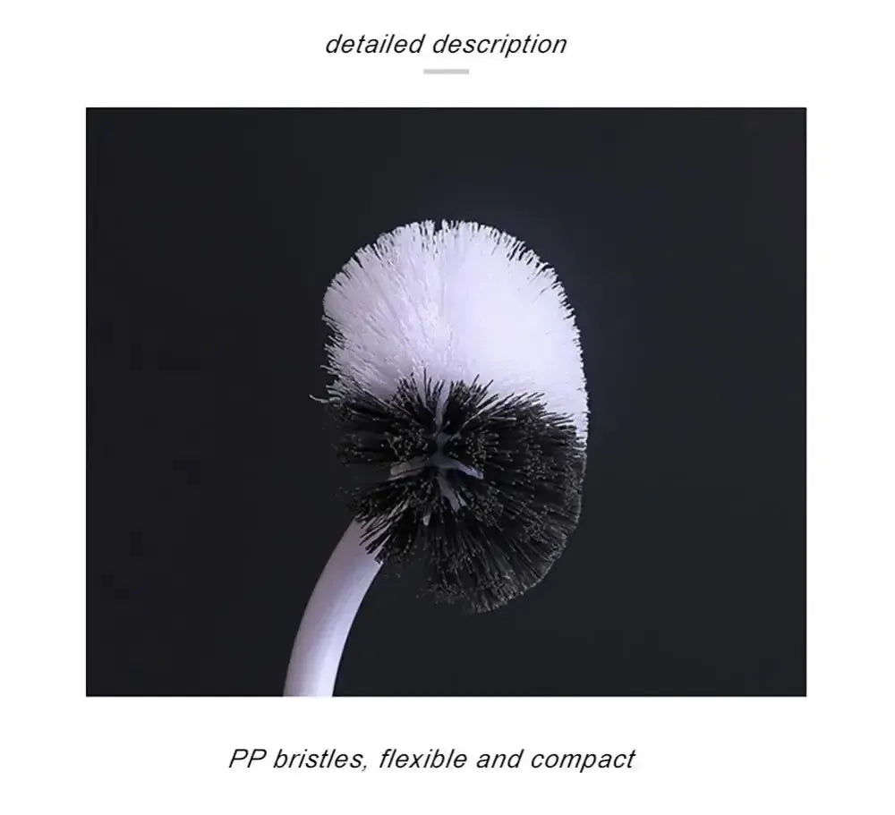 Szczotka toaletowa w kształcie litery S | Ścienne narzędzie do czyszczenia z długim uchwytem i miękkim włosiem 