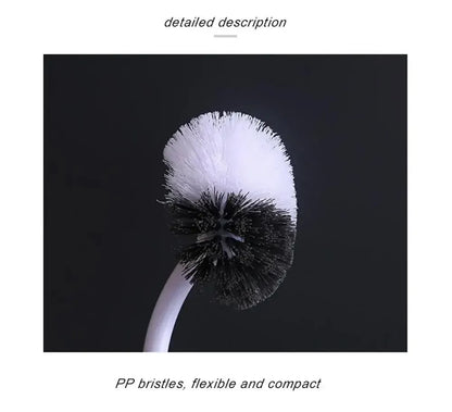 Szczotka toaletowa w kształcie litery S | Ścienne narzędzie do czyszczenia z długim uchwytem i miękkim włosiem 