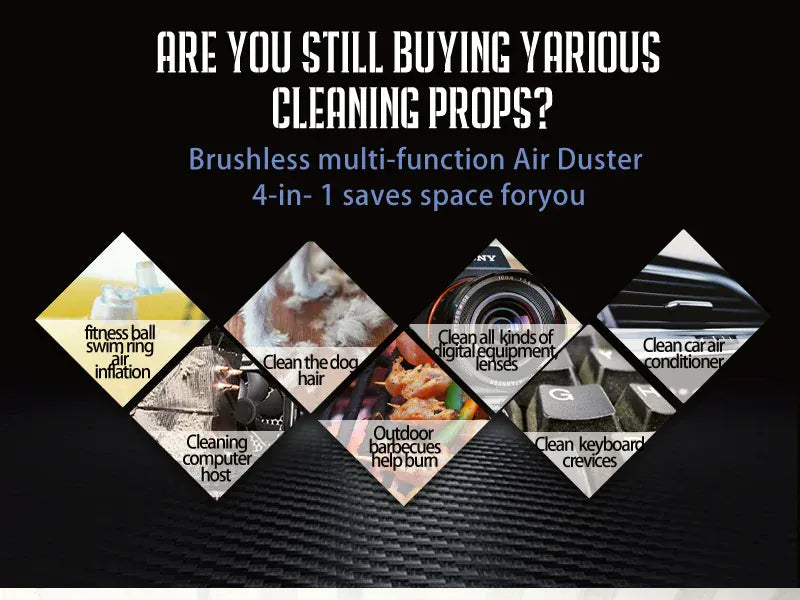 Bezprzewodowa dmuchawa sprężonego powietrza z oświetleniem LED – 51000 obr./min., akumulatorowa dmuchawa czyszcząca