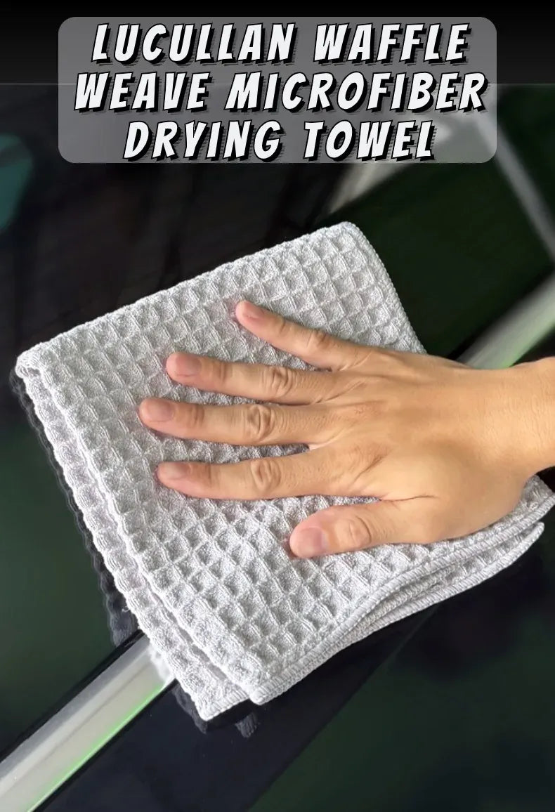 Ręcznik do osuszania z mikrofibry Lucullan 40x40 cm, 400 g/m², 3D, waflowy – ultrachłonna ściereczka do czyszczenia i pielęgnacji samochodu na sprzedaż w Polsce