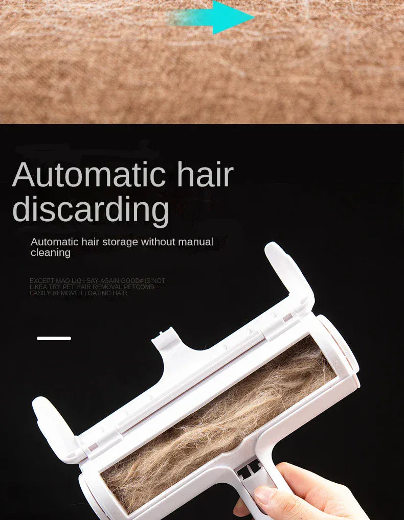 Dwustronna szczotka do usuwania sierści zwierząt domowych z wałkiem | Wielokrotnego użytku szczotka do czyszczenia sierści psów i kotów na sofę, ubrania i meble