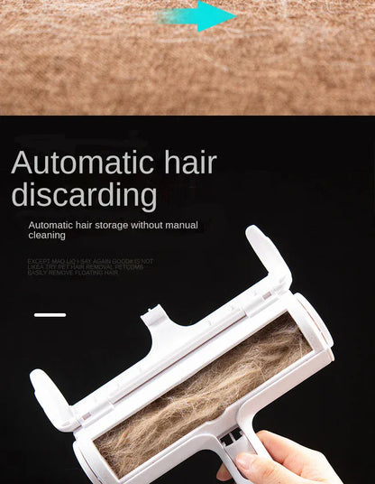 Dwustronna szczotka do usuwania sierści zwierząt domowych z wałkiem | Wielokrotnego użytku szczotka do czyszczenia sierści psów i kotów na sofę, ubrania i meble