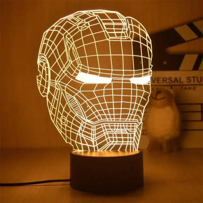 Lampka nocna LED 3D Marvel Iron Man — Lampa Avengers 