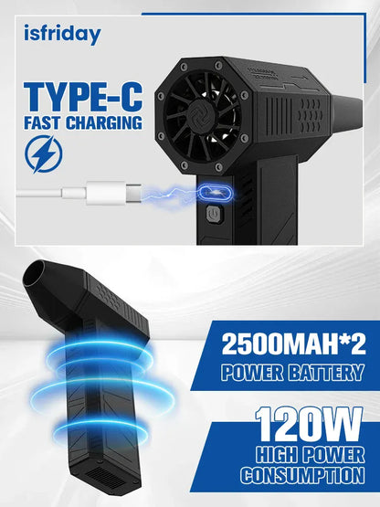 X3 Mini wentylator Violent 110000 obr./min Turbo Jet Air Duster | Mocna dmuchawa do samochodu, klawiatury i czyszczenia