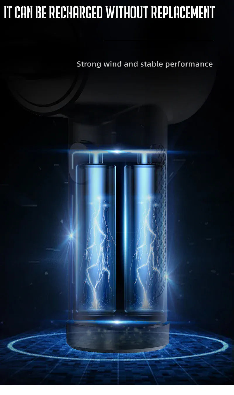 Bezprzewodowa dmuchawa sprężonego powietrza z oświetleniem LED – 51000 obr./min., akumulatorowa dmuchawa czyszcząca