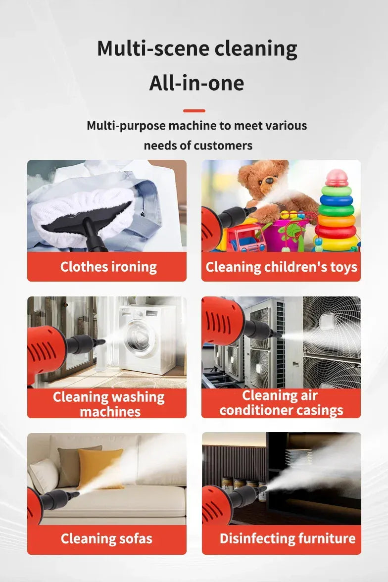 1200W Handheld Steam Cleaner – High Pressure & High Temperature Cleaning Gun for Kitchen, Bathroom & Air Conditioner | For Sale in Poland.