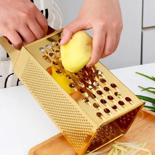Stainless Steel Multi-Functional Vegetable Cutter & Grater | Carrot, Potato, Ginger & Garlic Slicer Kitchen Tool