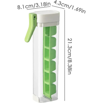 Quick-Freeze Easy Demould Ice Cube Maker with Handle – One-Hand Press for Freezer, Juices & Cold Drinks