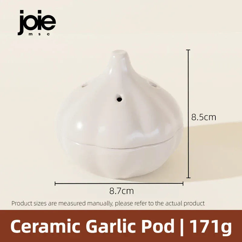 Joie Garlic Storage Box – Moisture-Proof Ceramic Jar for Garlic, Chili & Ginger Storage
