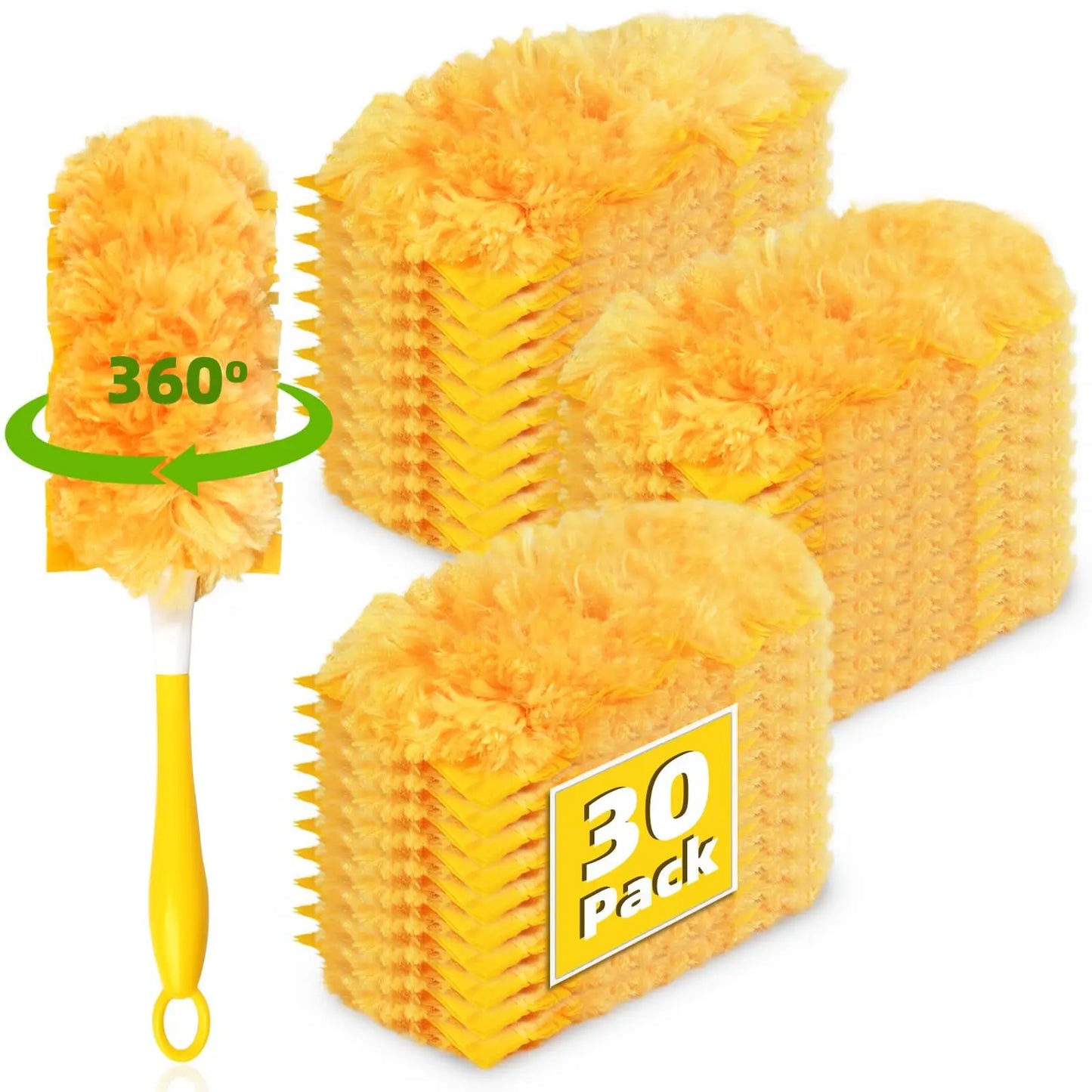 Disposable Duster Refills with Handle Replacement Heads Double Sided 360 ° Electrostatic Dusters Desktop Dust Removal Clean Tool