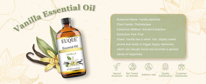 EUQEE 118 ml Czyste Olejki Eteryczne – Naturalne Olejki Aromaterapeutyczne do Dyfuzorów, Świec i Mydła (Wiele Zapachów) 